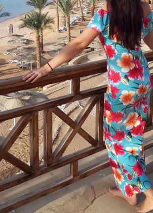 Платье длинное/ сарафан летнее с открытыми плечами2 фото