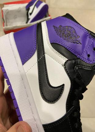 Женские кроссовки nike air jordan 1 white violet2 фото