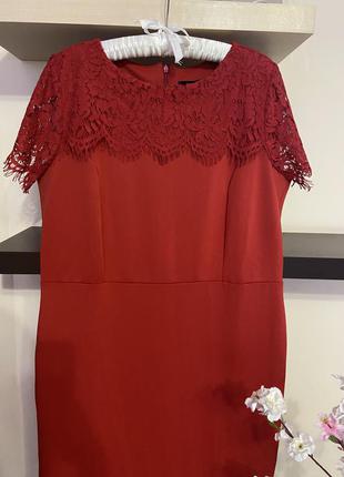 Шикарное элегантное красное платье миди футляр,7 фото