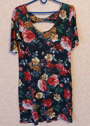 Сукня коротка в квітках  платье-туника