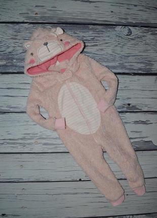 1 - 2 года 86 см фирменный человечек ромпер комбинезон пижама плюшевая кошка котик