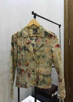 Шикарный пиджак с принтом р. s, via delle rose,   italy