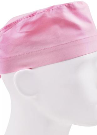 Медична шапочка шапка чоловіча тканинна бавовняна багаторазова однотонна рожева