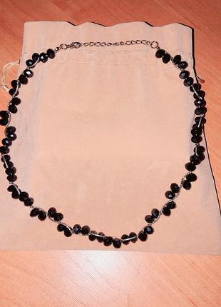 Елегантне кольє в синьо-сріблястій гамі (50 см)