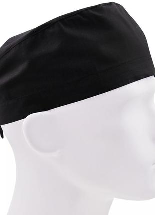 Медична шапочка шапка чоловіча тканинна бавовняна багаторазова однотонна чорна