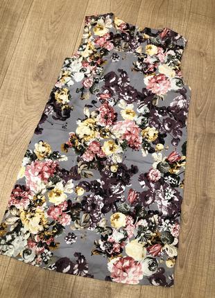 Сіра сукня з квітковим принтом1 фото