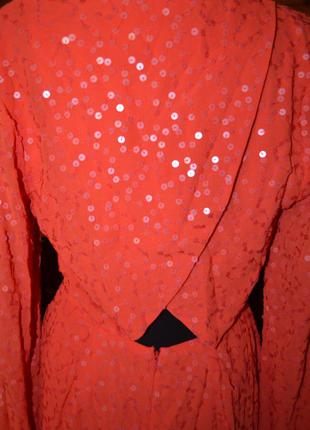 Яркое неоновое платье asos design в мелкие паетки! комфортное и стильное!10 фото