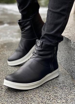 Зимние ❄️ мужские кожаные ботинки calvin klein ❄️