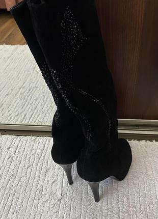 Жіночі святкові замшеві чоботи