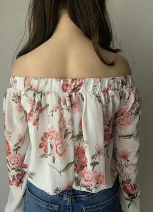 Романтическая винтажная ретро блузка-боди с веточным принтом2 фото
