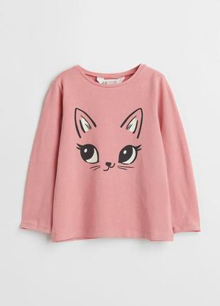 Легкая кофта реглан для девочки от h&m кошечка4 фото