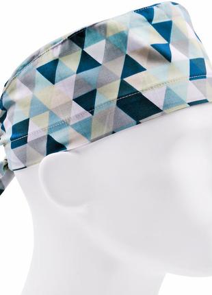 Медична шапочка шапка чоловіча тканинна бавовняна багаторазова принт геометрія