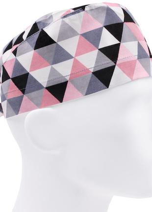 Медична шапочка шапка чоловіча тканинна бавовняна багаторазова принт геометрія