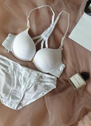 Акція! базовий гладкий комплект нижньої білизни чашка а,в,с бюстгальтер борцовка