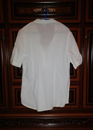 Рубашка блузка белая с коротким рукавом2 фото