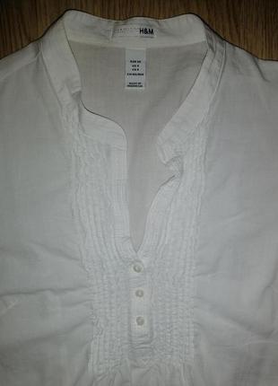 Рубашка блузка белая с коротким рукавом3 фото