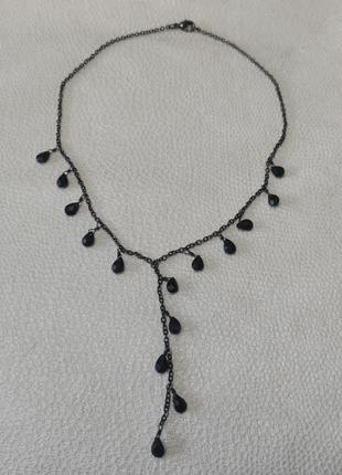 Вінтажне кольє, намиста, намиста, чокер, підвіска, намисто з гранованих намистин у формі крапельок, вінтаж