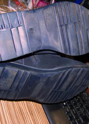 Мужские натуральные кожаные синие зимние ботинки на меху kadar 43р8 фото