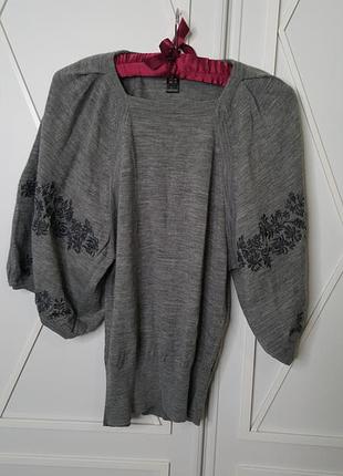 Вишиванка светр, джемпер реглан пуловер mango 2