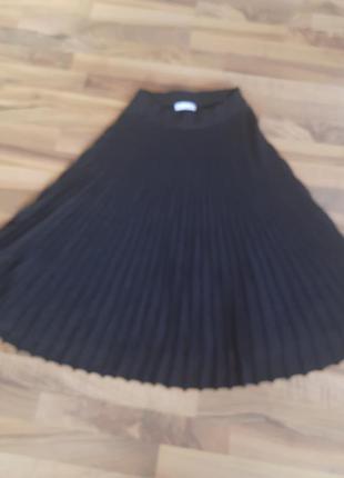 Теплая плиссированная юбка миди франция2 фото