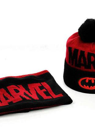 Молодежный набор шапка и снуд "бэтмен"2 фото