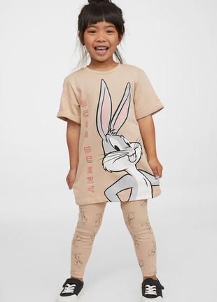 4 - 5 лет 104 - 110 см h&m новый фирменный комплект набор костюм девочке looney tunes