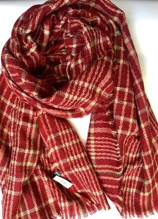 Кашеміровий шарф зимовий бордовий