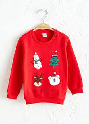 Новогодний свитшот lc waikiki для девочки рост 98-104 см