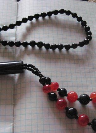 .бусы длинные. ожерелье . пластик и стекло.