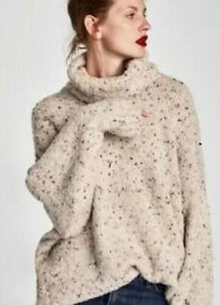 Теплый шерстяной свитер под шею zara3 фото