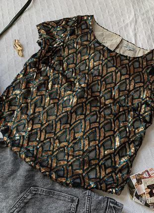 Блуза в паетки хлопковая подкладка2 фото