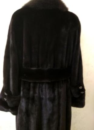 Шикарная длинная канадская норковая шуба lento fur, черный бриллиант среди шуб5 фото