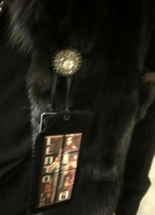Шикарная длинная канадская норковая шуба lento fur, черный бриллиант среди шуб7 фото