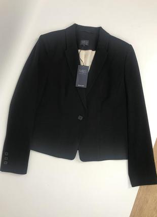 Стильный классический чёрный базовый жакет, пиджак 42 размер
