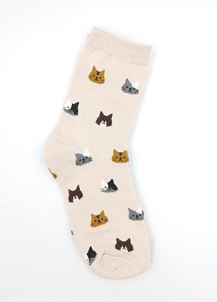 Жіночі кольорові шкарпетки з малюнками, котики, мяу🐈2 фото