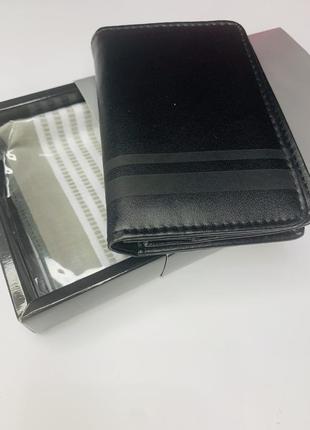 Кожаный бумажник с платком в коробке!