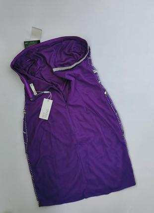 Нарядное фиолетовое вечернее платье с пайетками с открытыми плечами nly trend 36 (s)4 фото