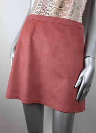 Розовая замшевая юбка primark размер м5 фото