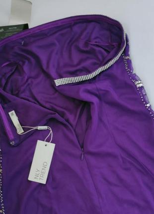 Нарядное фиолетовое вечернее платье с пайетками с открытыми плечами nly trend 36 (s)3 фото