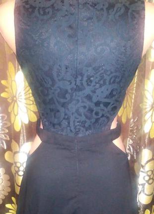 Платье чёрное в пол  шикарное  на высокую девушку4 фото