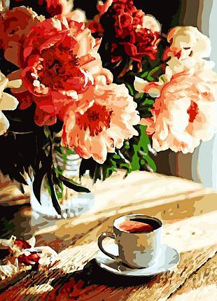 Художній творчий набір, картина за номерами ранкові півонії, 40x50 см, «art story» (as0517)