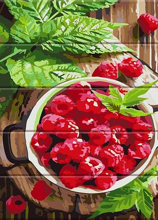 Художній творчий набір, картина за номерами на дереві ягода-малина, 30x40 см, «art story» (asw074)