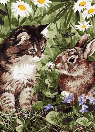 Художественный творческий набор, картина по номерам кот и кролик, 40x50 см, «art story» (as0741)