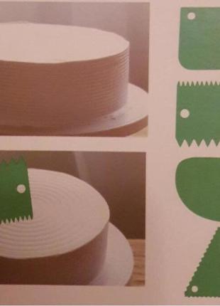 Набір 4 штуки фігурні кондитерські шпателі ножі резаки для крему, мастики