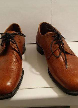 Коричневые мужские туфли на шнуровке timpson натуральная кожа10 фото