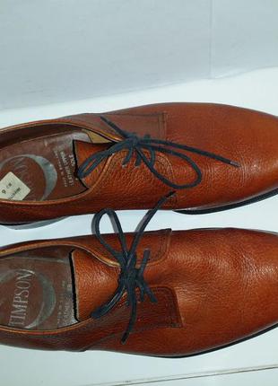 Коричневые мужские туфли на шнуровке timpson натуральная кожа6 фото
