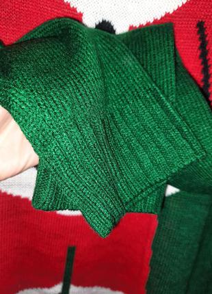 Новорічний зелений джемпер пуловер светр санта, і дід мороз. розмір m/l.4 фото