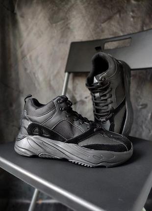 Мужские кроссовки зимние черные