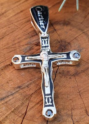 Срібний хрест з емаллю