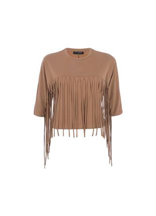 Коротка футболка з бахромою quzu 21y18943-035